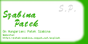 szabina patek business card